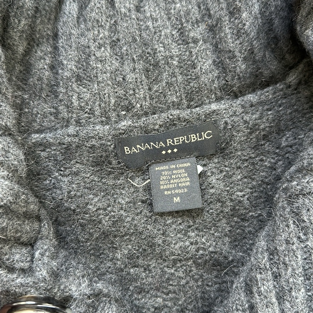 Banana Republic Women’s Wool Blend Mock Neck Sweater Vest Gray White Medium - Picture 4 of 4